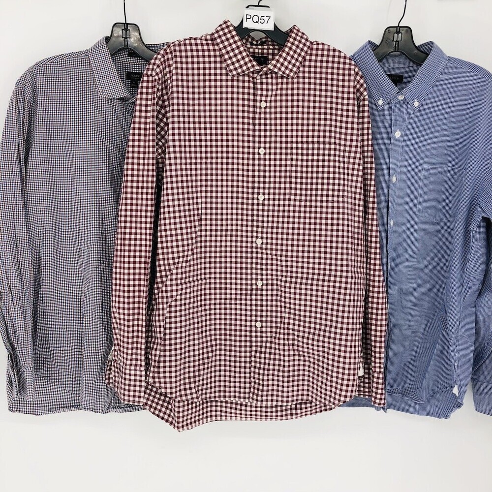 3- J. Crew Men's Ludlow Cotton Collared Long Sleeve Button Down Office Shirts XL